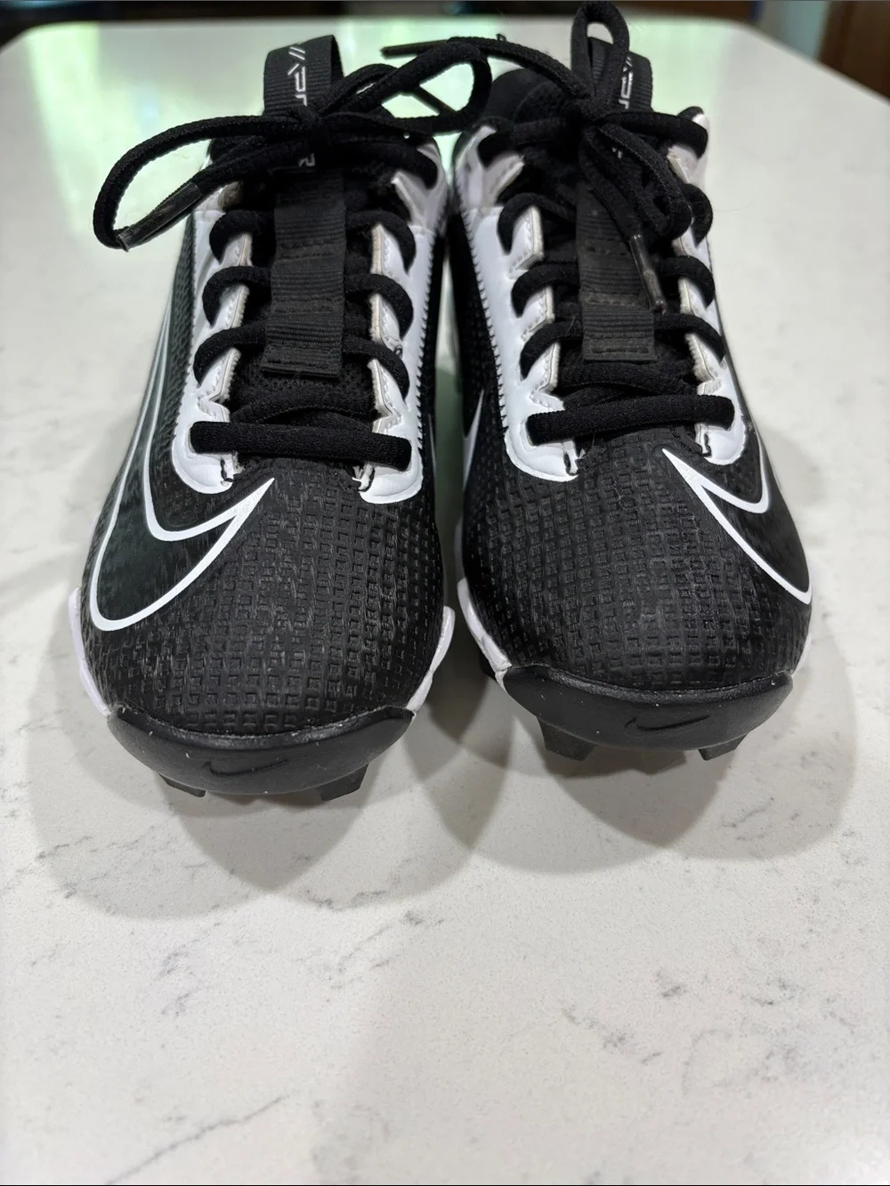 Nike Vapor Black and White Youth Football Cleats
